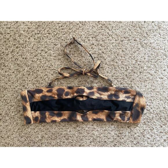 Pilyq Colorblock Bandeau Bikini Top Animal Print - S - Picture 5 of 6